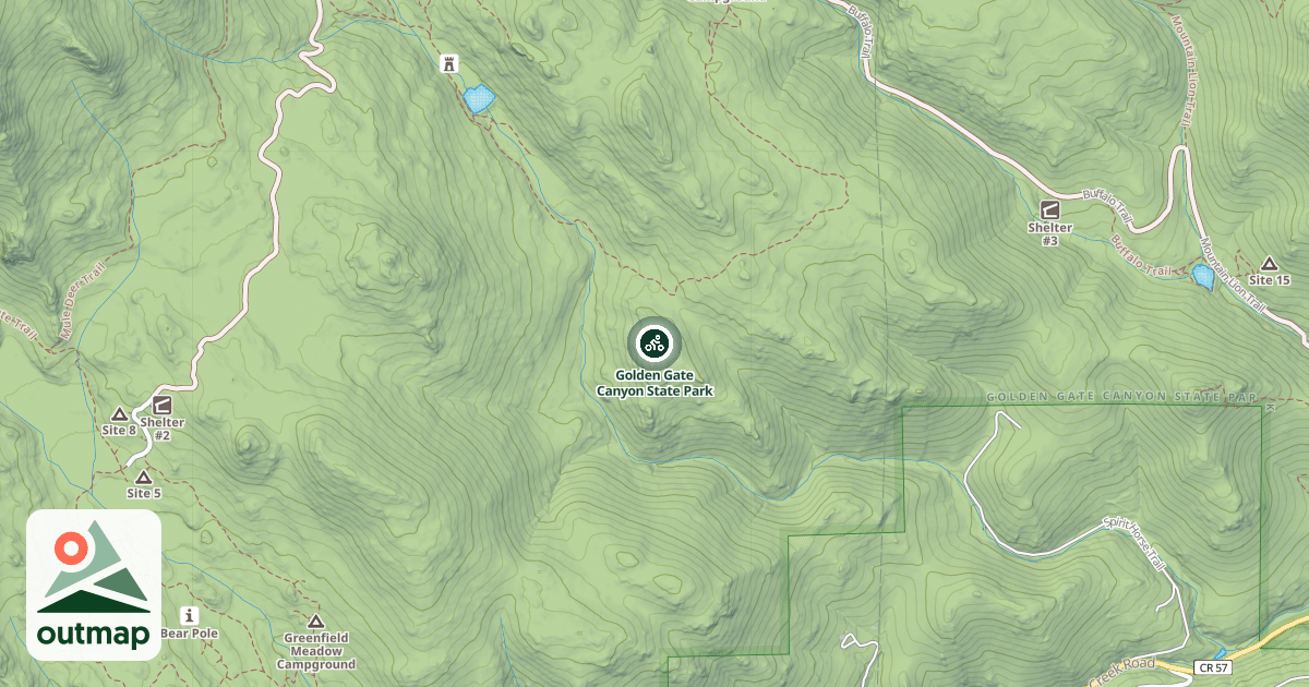 Map of Golden Gate Canyon State Park