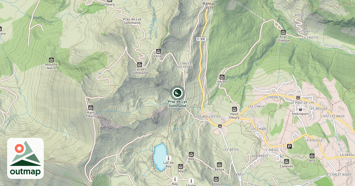 Map of Praz de Lys Sommand