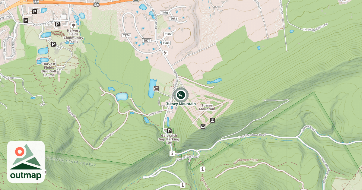 Map of Tussey Mountain