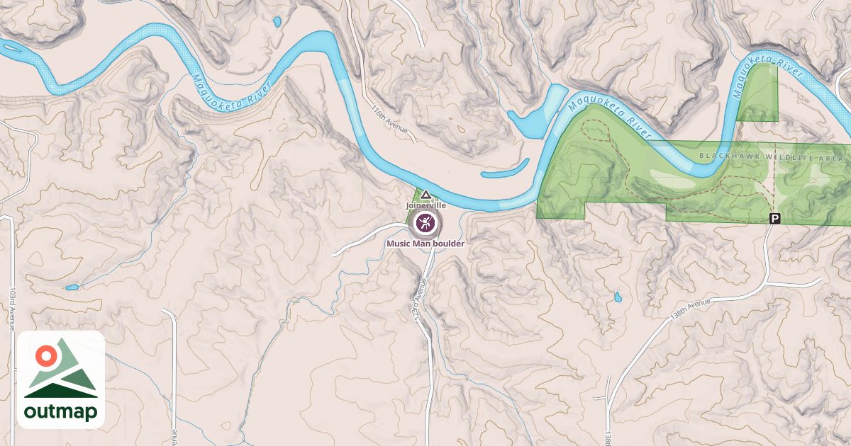 Map of Music Man boulder