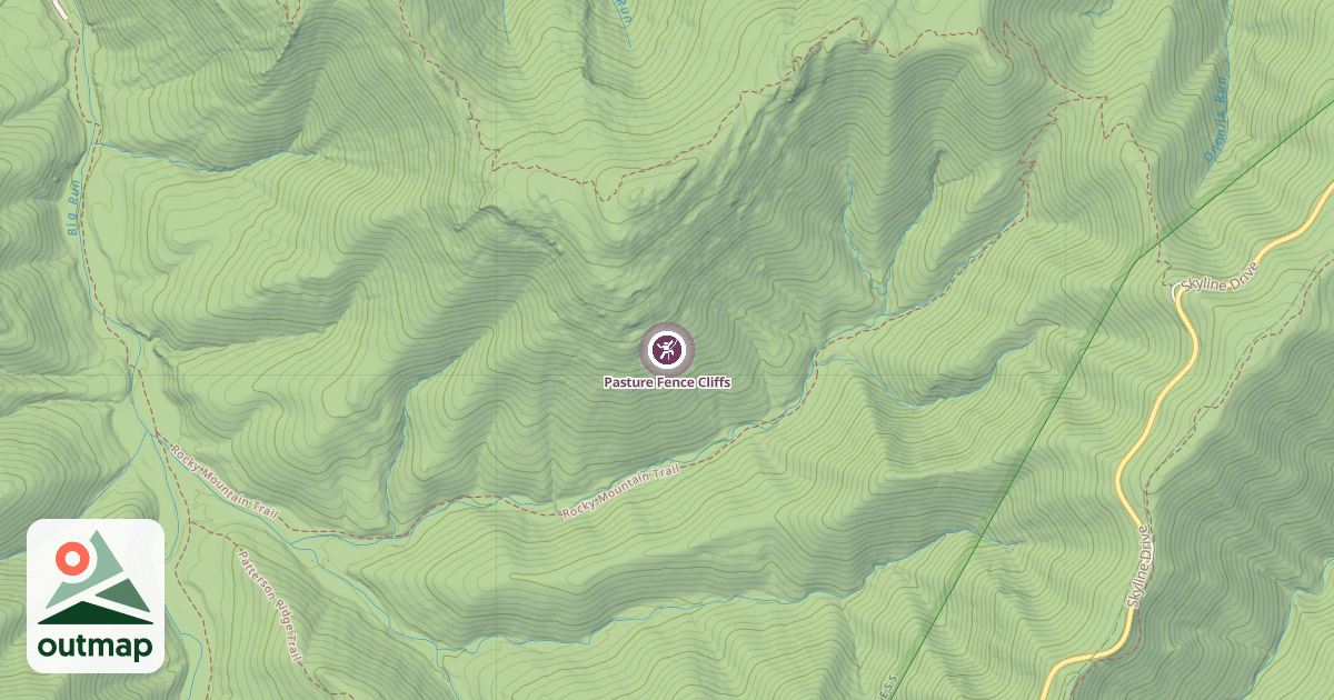 Map of Pasture Fence Cliffs