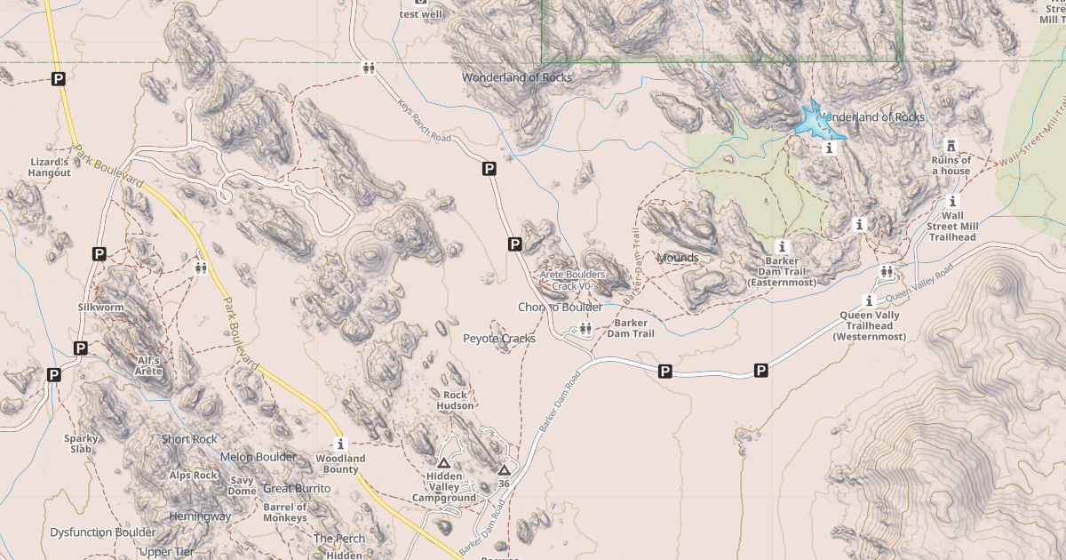 Map preview of Arete Boulders Crack