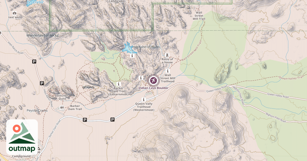 Map of Indian Cave Boulder