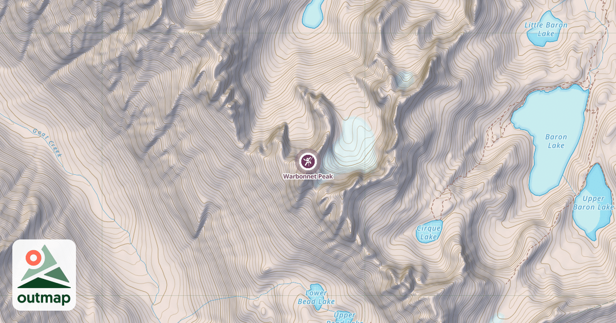 Map of Warbonnet Peak