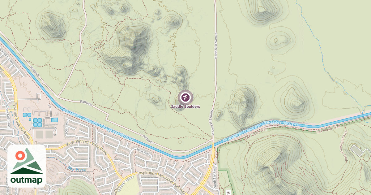 Map of Saddle Boulders