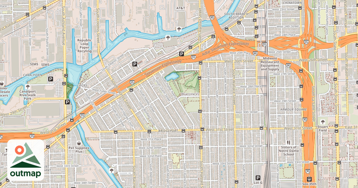 Map of Blue Line