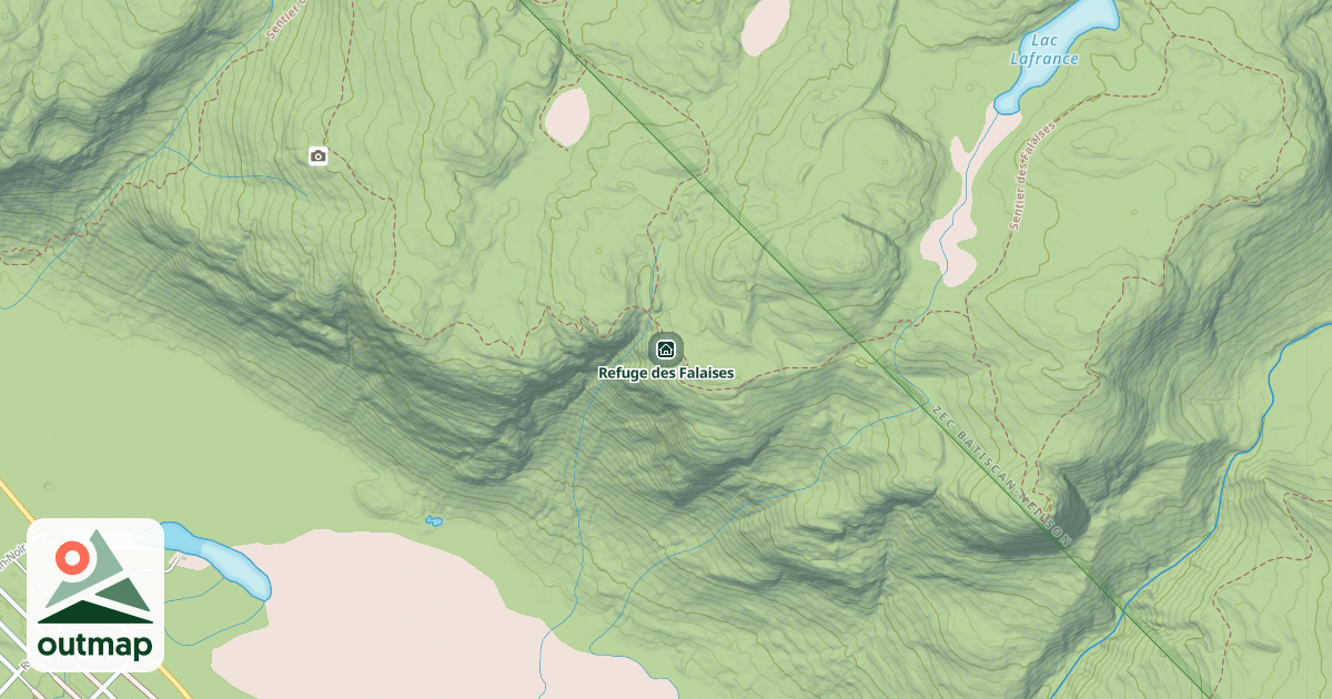 Map of Refuge des Falaises