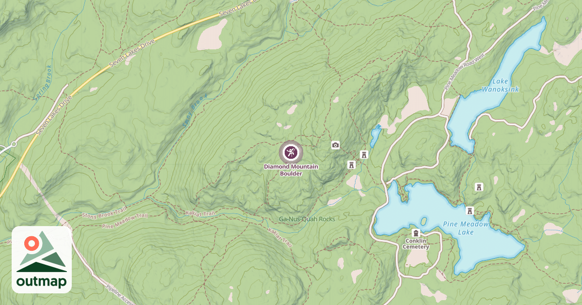 Map of Diamond Mountain Boulder