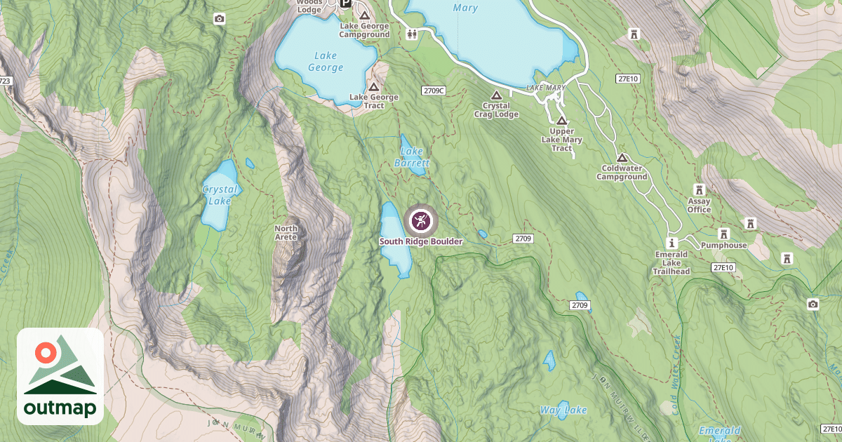 Map of South Ridge Boulder
