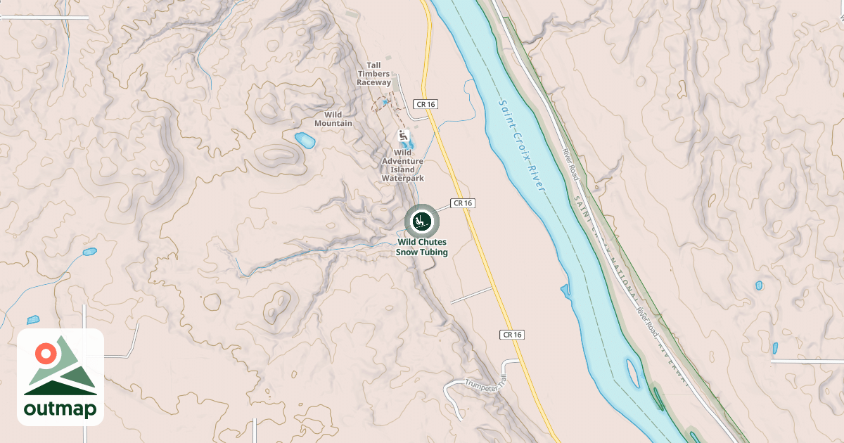 Map of Wild Chutes Snow Tubing