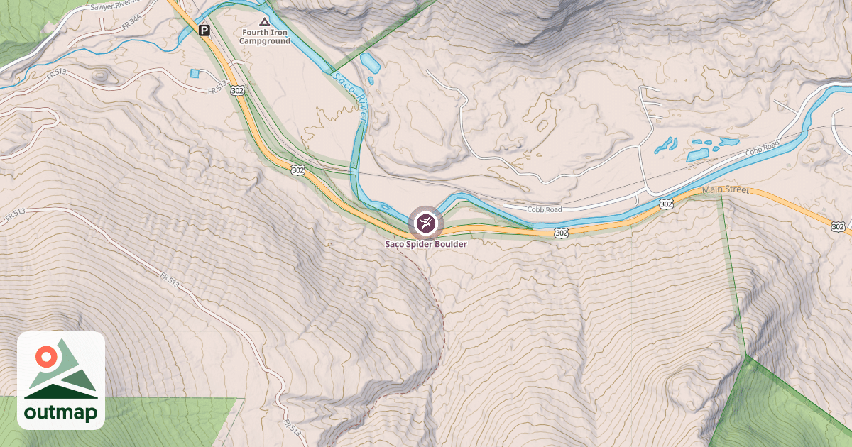 Map of Saco Spider Boulder