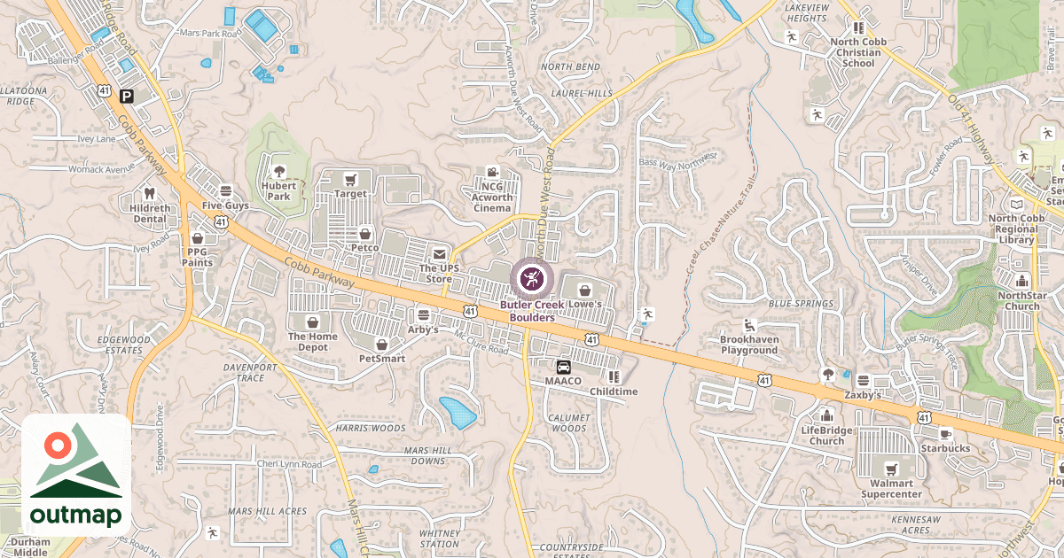Map of Butler Creek Boulders