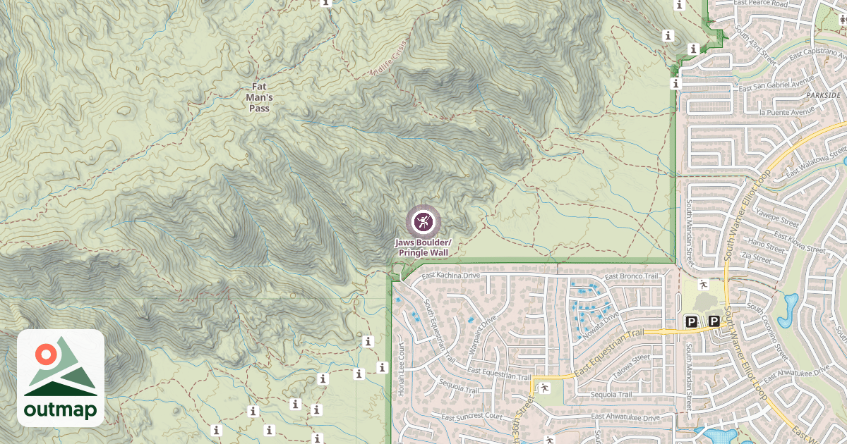 Map of Jaws Boulder/Pringle Wall