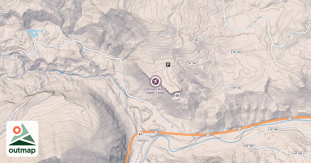 Map of Dream Wall Upper Ledge