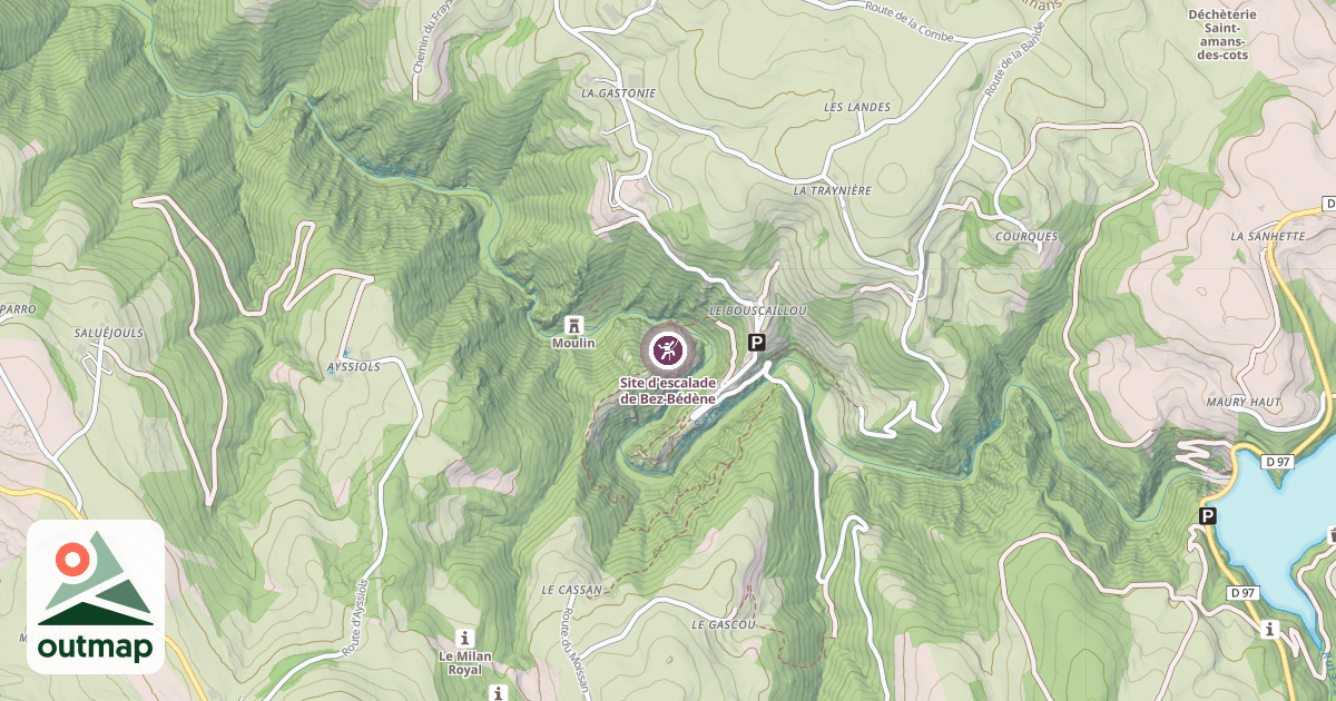 Map of Site d'escalade de Bez-Bédène