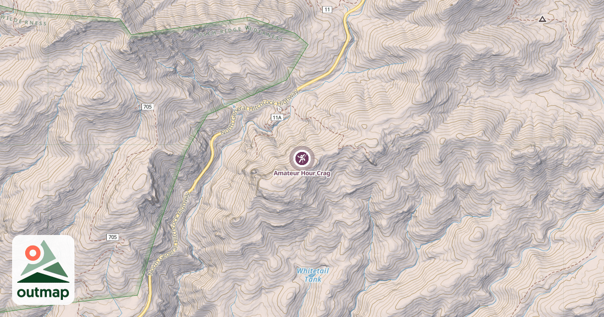 Map of Amateur Hour Crag