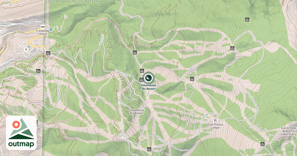 Map of Steamboat Ski Resort