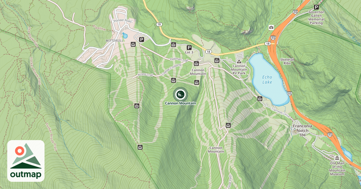 Map of Cannon Mountain