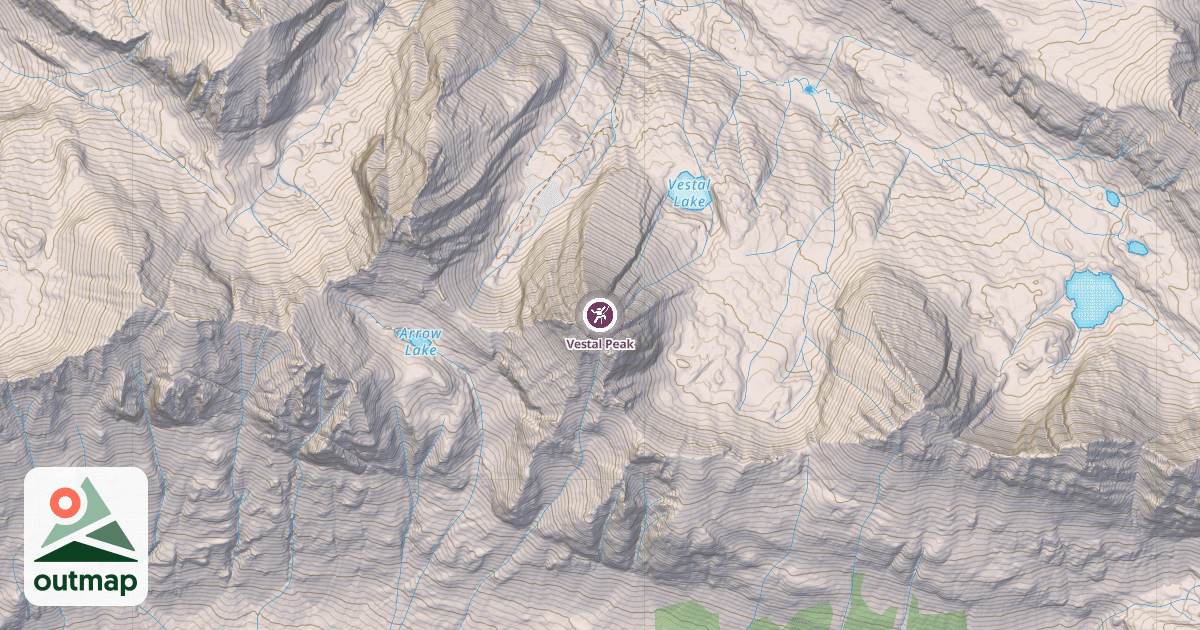 Map of Vestal Peak
