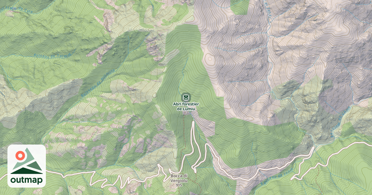 Map of Abri forestier de Lumiu
