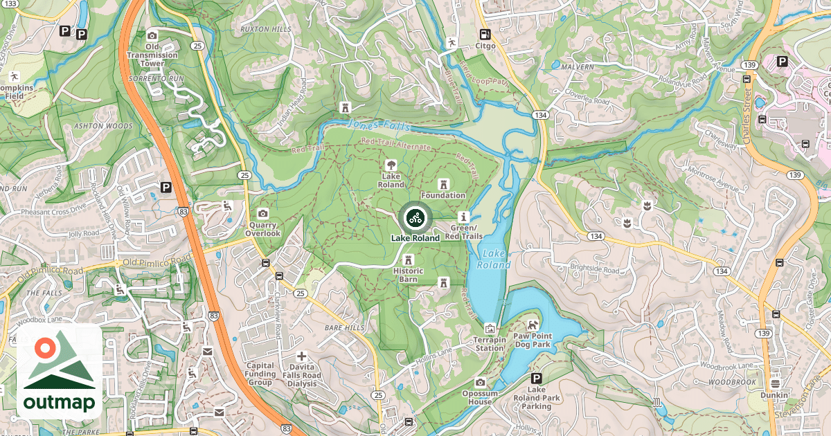 Map of Lake Roland