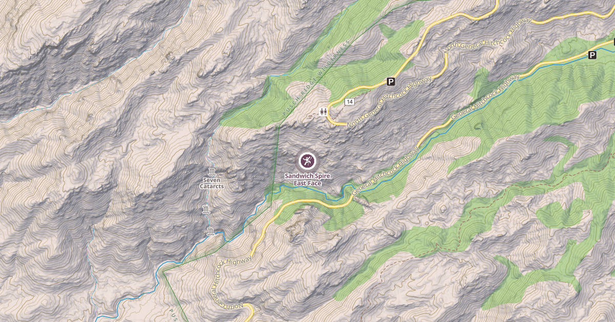 Map preview of Sandwich Spire East Face