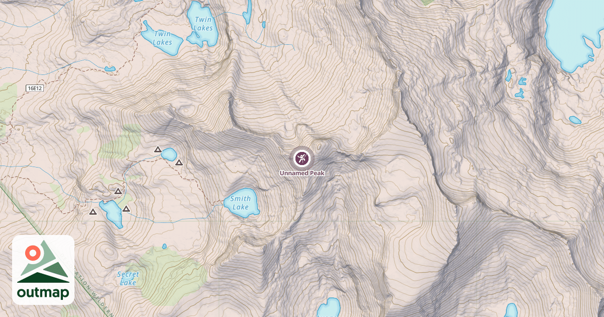 Map of Unnamed Peak