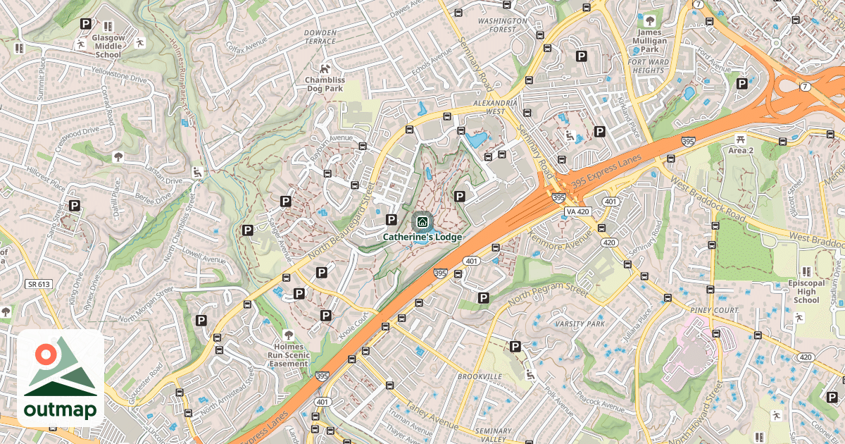 Map of Catherine's Lodge in Alexandria