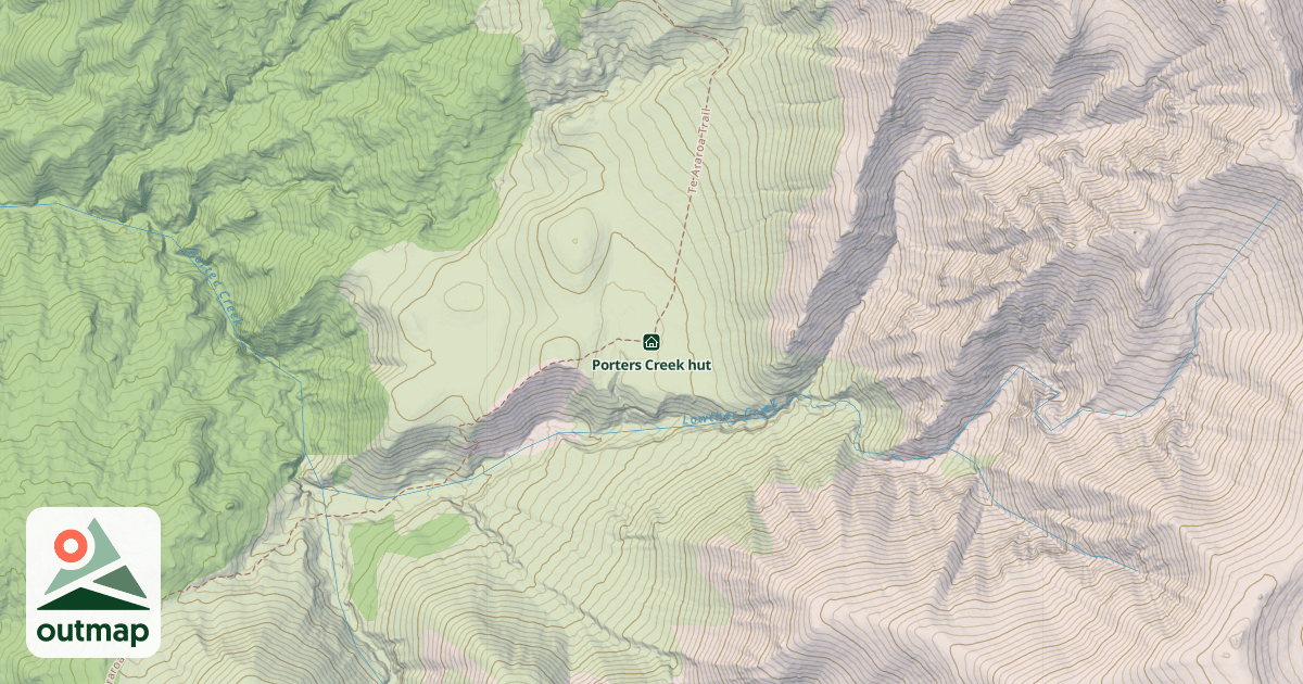 Map of Porters Creek Hut