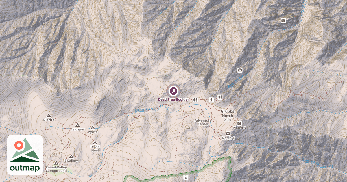 Map of Dead Tree Boulder