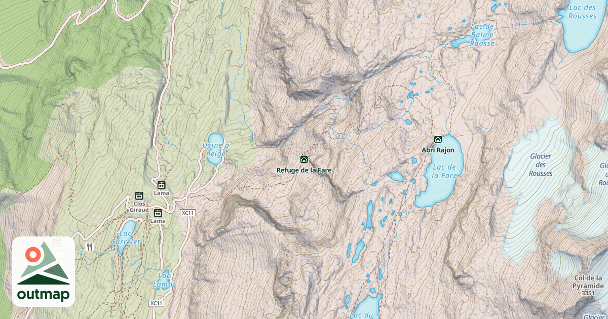 Map of Refuge de la Fare