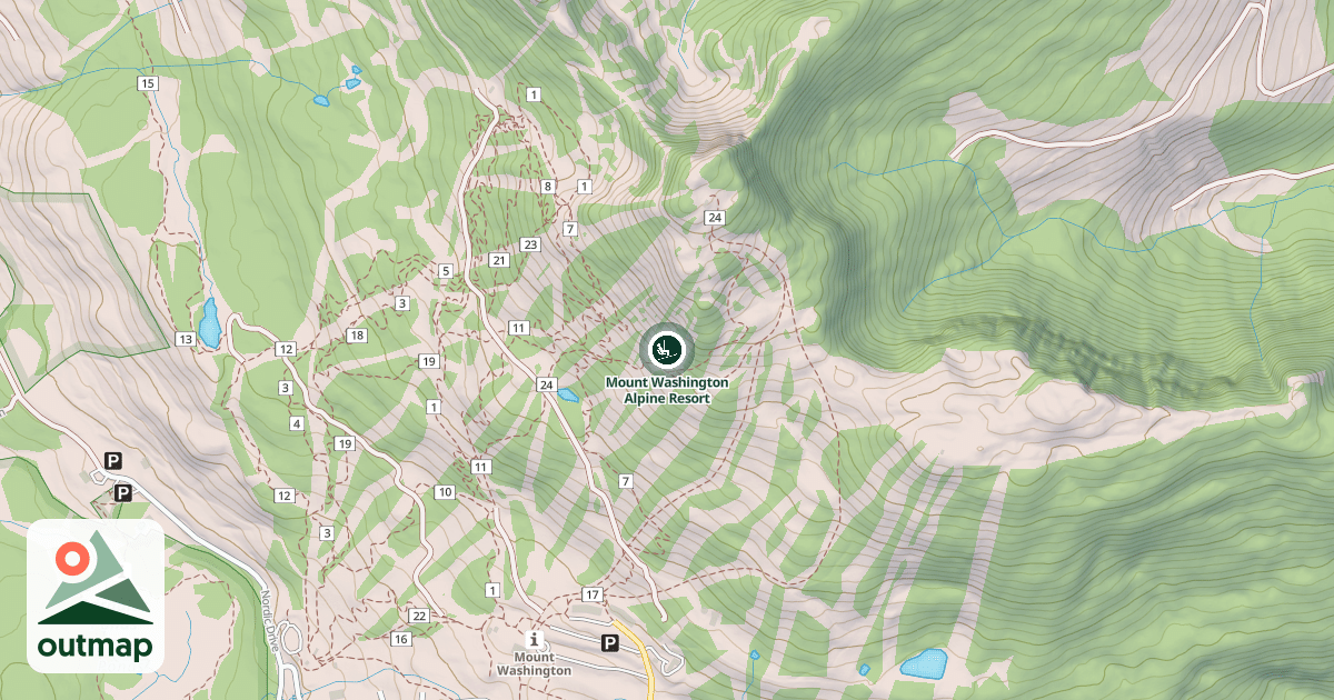 Map of Mount Washington Alpine Resort