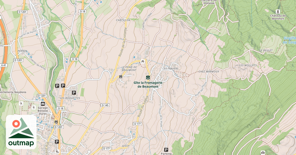 Map of Gîte la Fromagerie de Beaumont