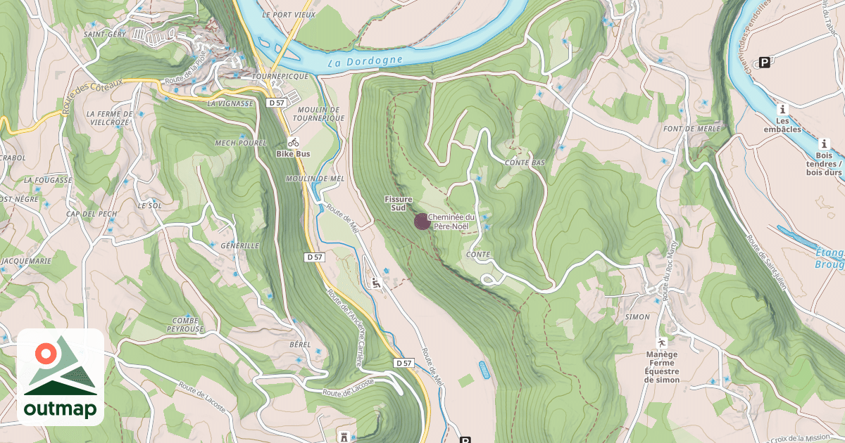 Map of Cheminée du Père-Noël