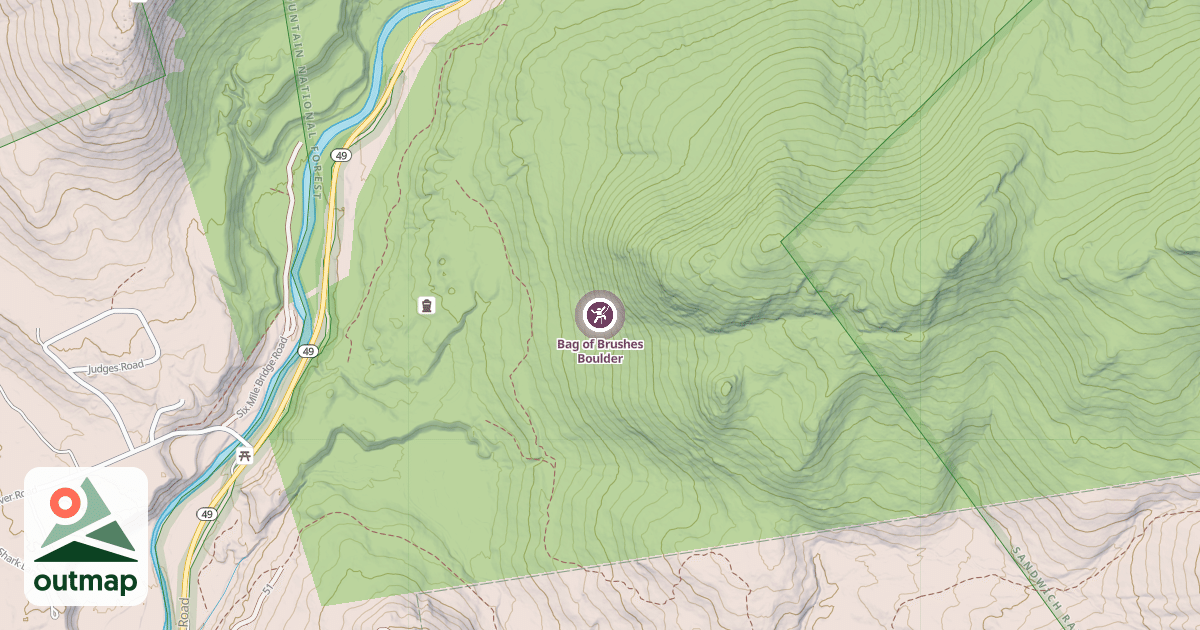Map of Bag of Brushes Boulder