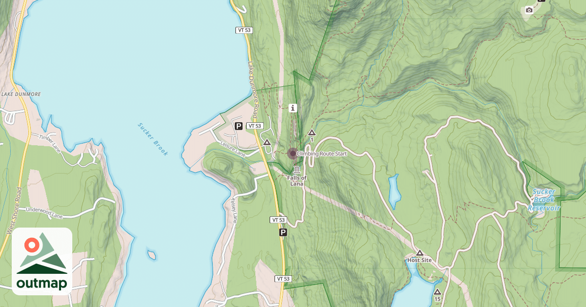 Map of Climbing Route Start