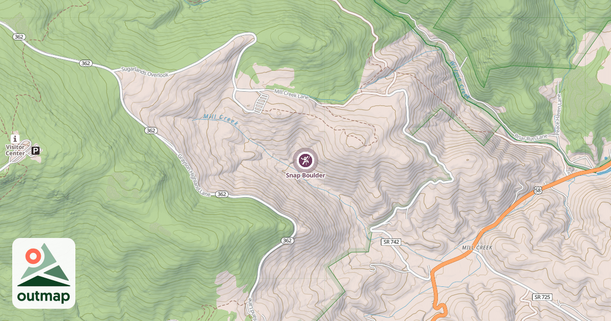 Map of Snap Boulder