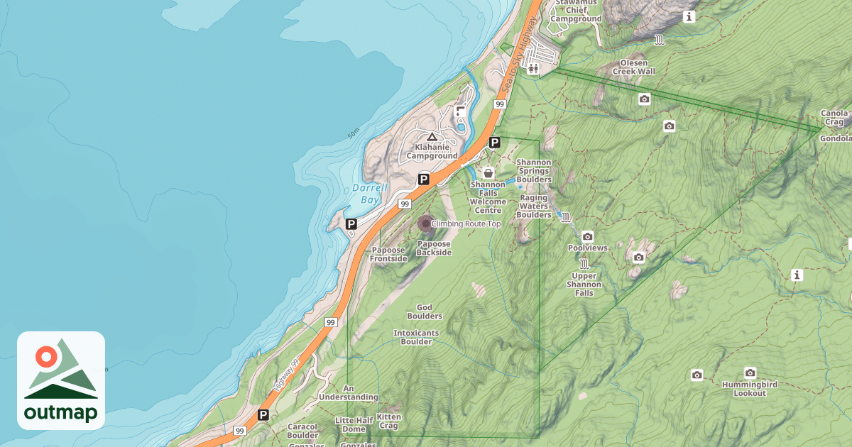 Map of Climbing Route Top