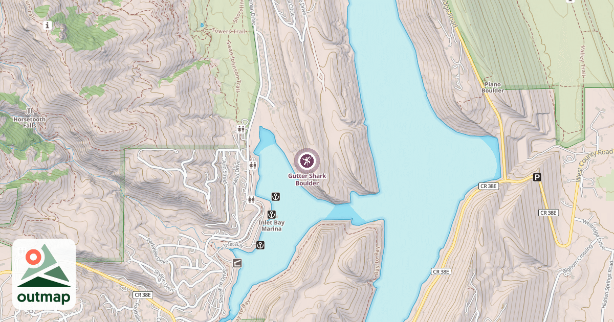 Map of Gutter Shark Boulder