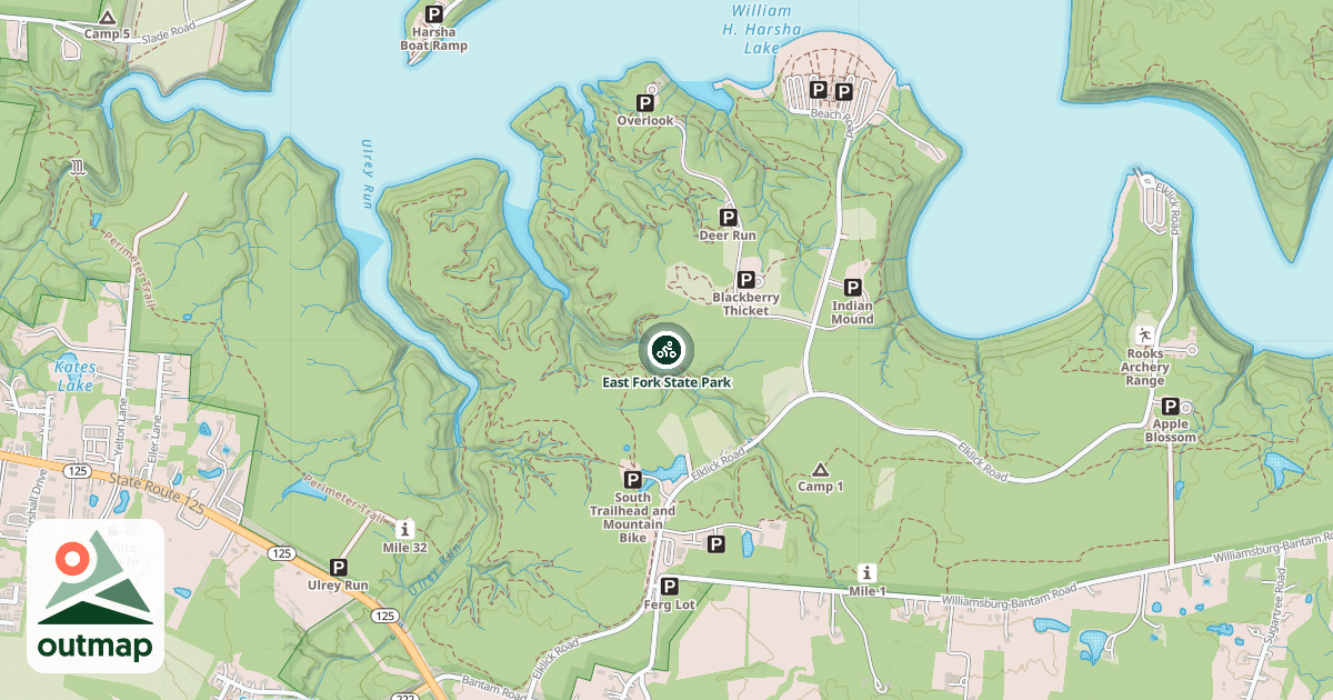 Map of East Fork State Park