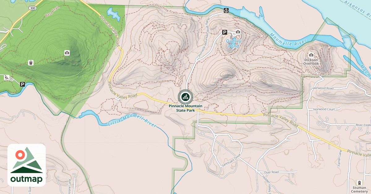 Map of Pinnacle Mountain State Park