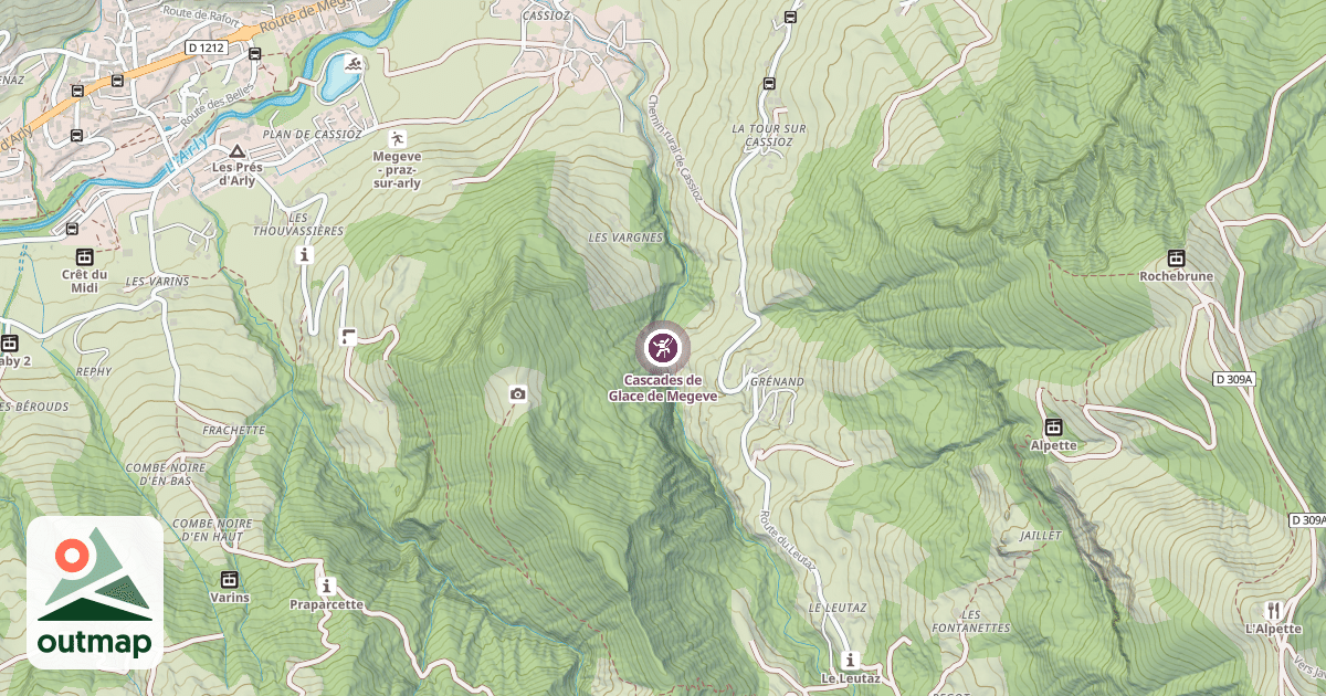 Map of Cascades de Glace de Megeve