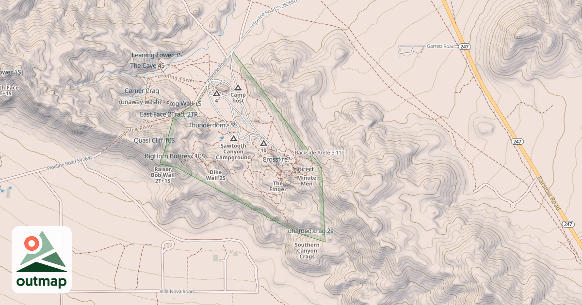 Map of Backside Arete