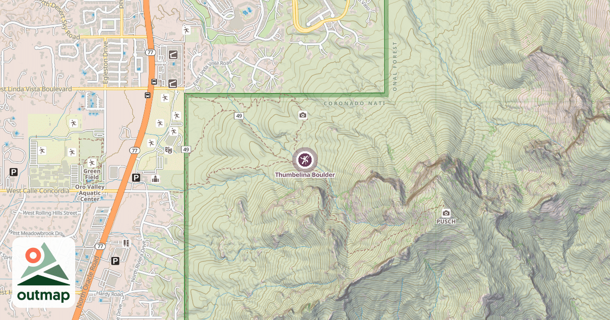 Map of Thumbelina Boulder