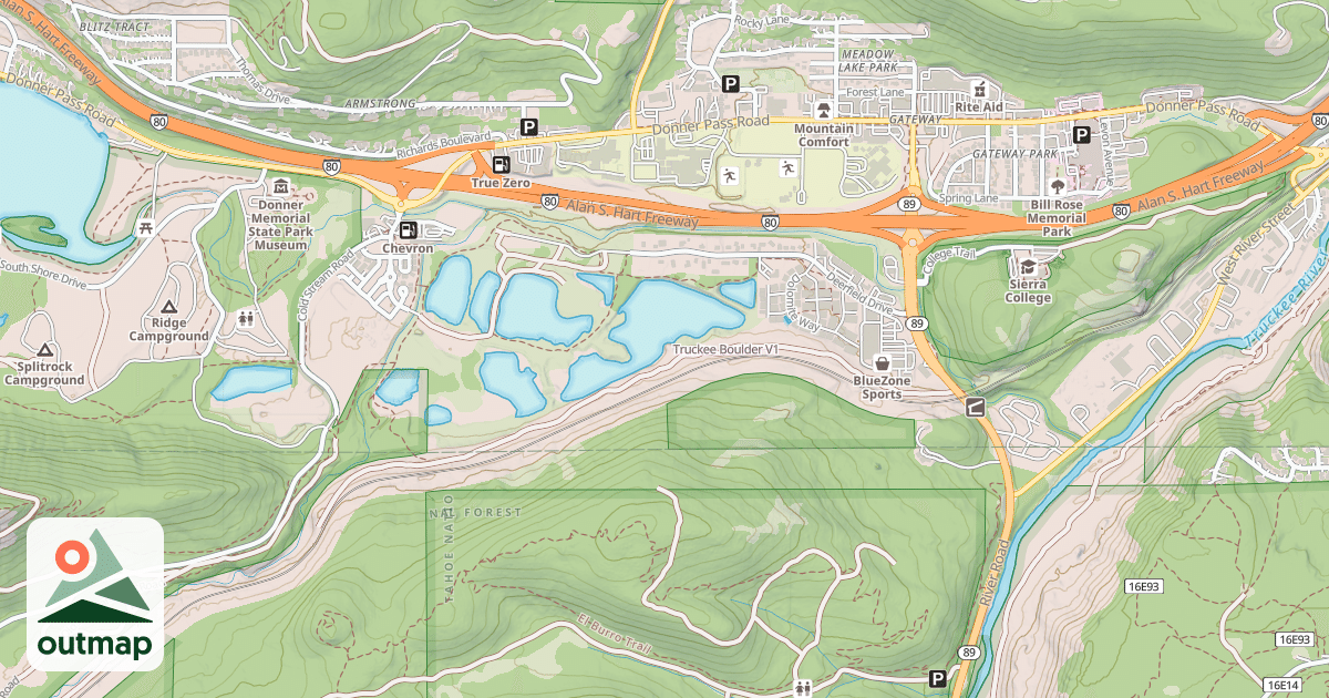 Map of Truckee Boulder