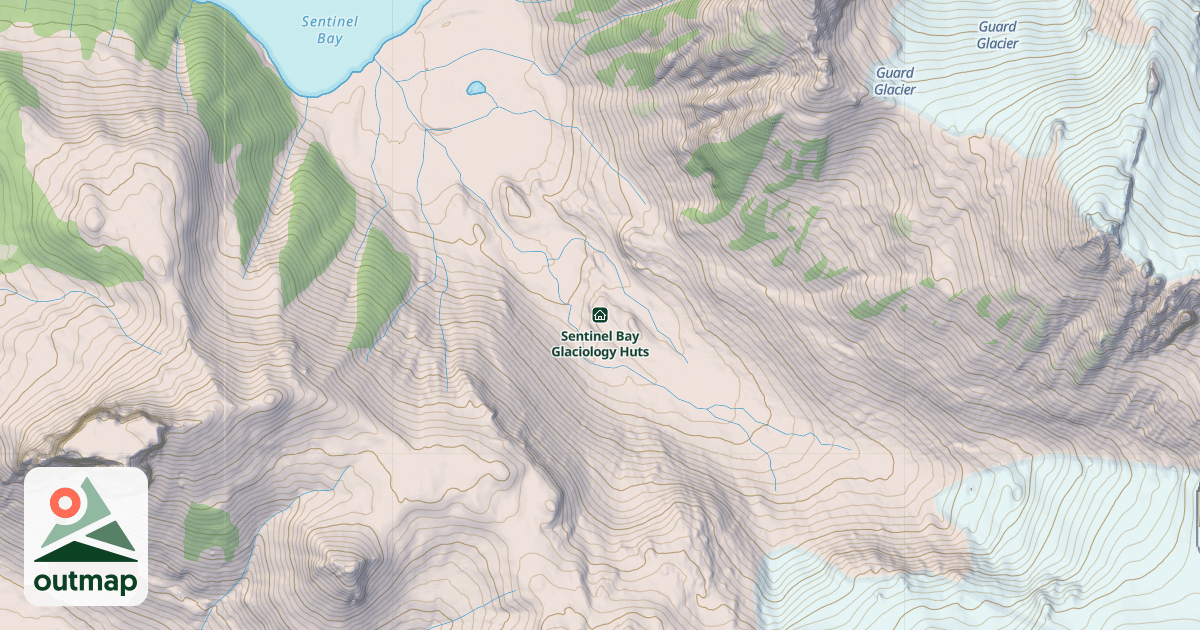 Map of Sentinel Bay Glaciology Huts