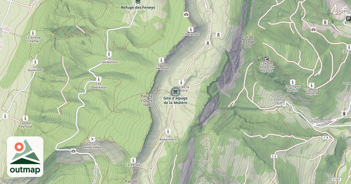 Map of Gite d'alpage de la Molière