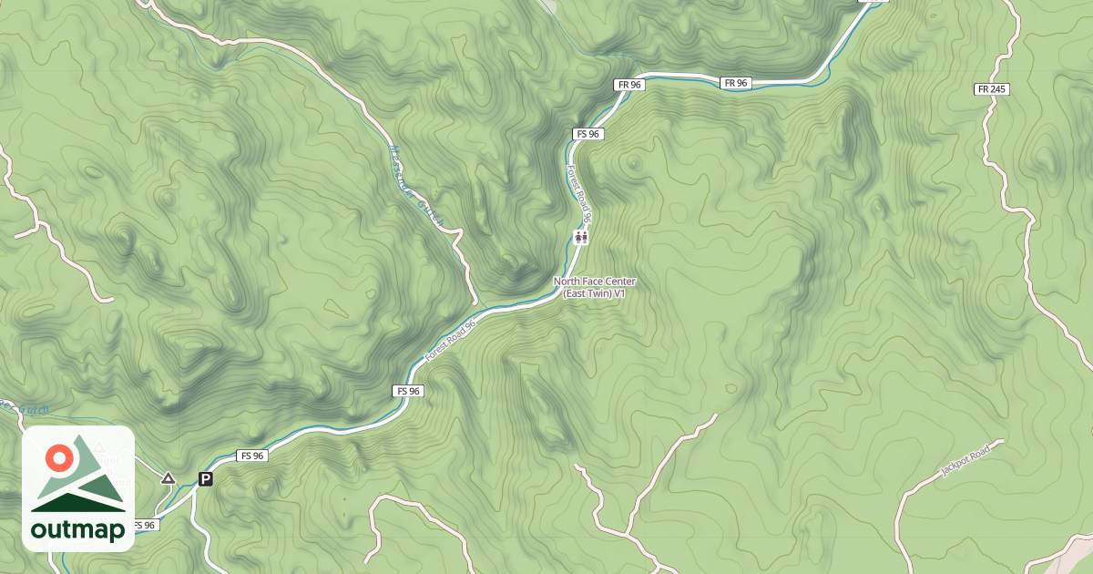Map of North Face Center (East Twin)