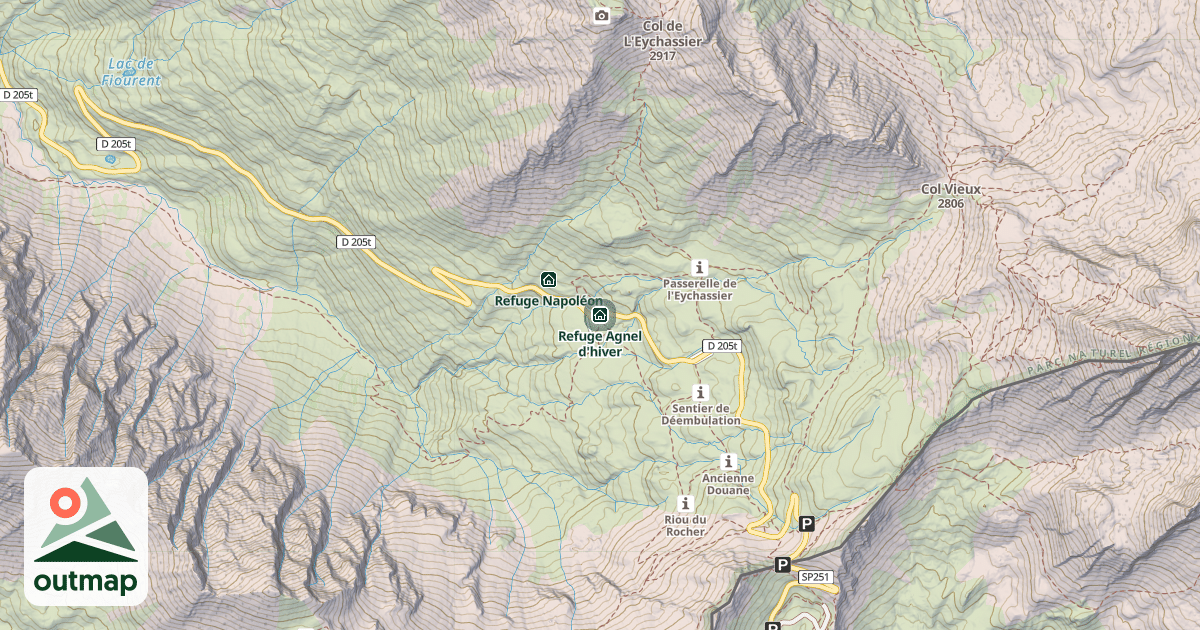 Map of Refuge Agnel d'hiver