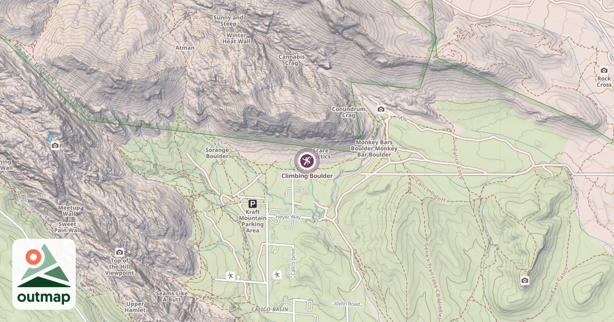 Map of Climbing Boulder